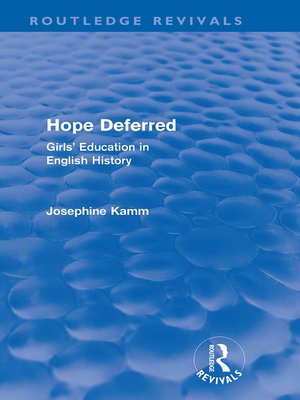 cover image of Hope Deferred (Routledge Revivals)